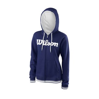WILSON TEAM SCRIPT FZ HOODY W Blau/Wei&szlig;
